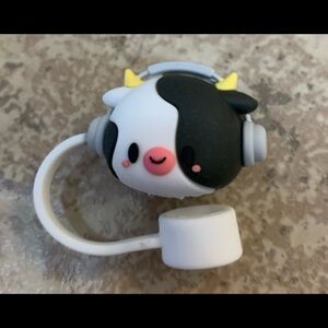 New! Silicone Cow Straw Topper for Large Drinking Straw.